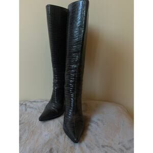 Jimmy Choo Agathe 85 Lizard-Embossed Boots - 36 IT